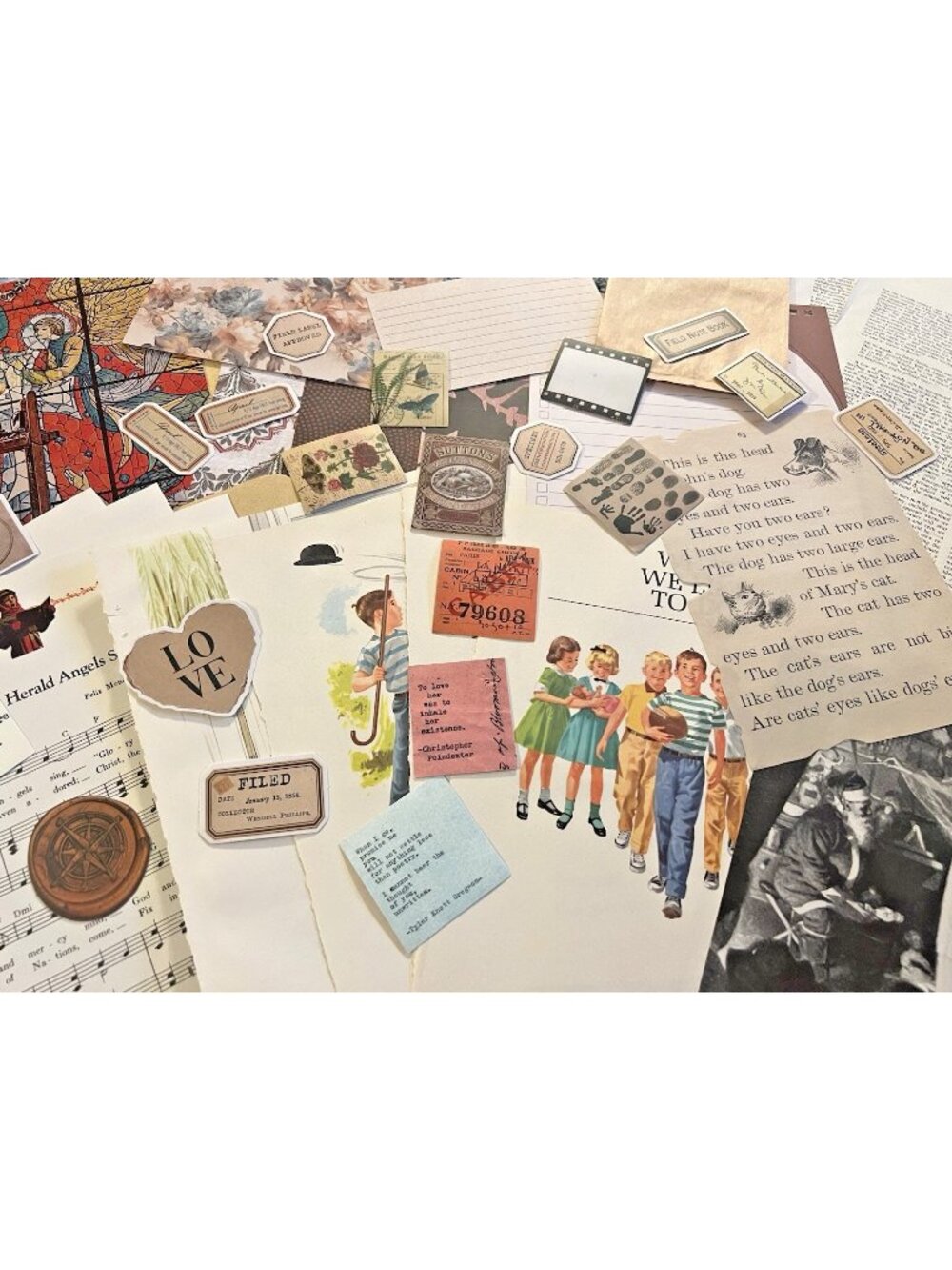 Vintage Look Paper Ephemera Lot for Junk Journals Mixed Media Art Card Making
